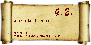 Grosits Ervin névjegykártya